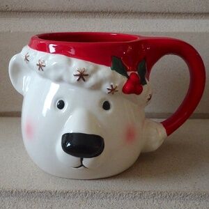NEW! Big Williams Sonoma Polar Bear Coffee Cup - Winter Christmas Kitchen Decor